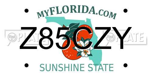 Z85CZY Florida License Plate