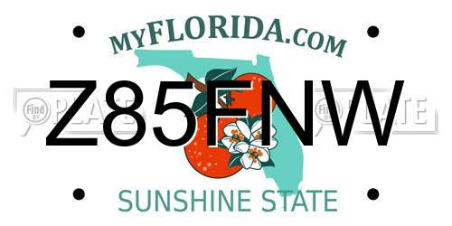 Z85FNW Florida License Plate