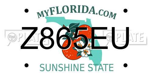 Z865EU Florida License Plate