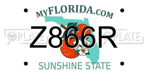 Z866R Florida License Plate