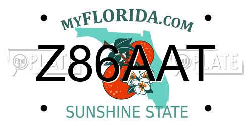Z86AAT Florida License Plate