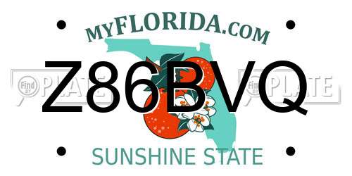 Z86BVQ Florida License Plate