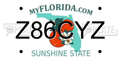 Z86CYZ Florida License Plate