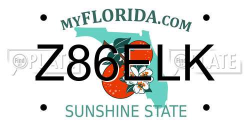 Z86ELK Florida License Plate