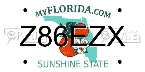Z86EZX Florida License Plate