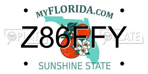 Z86FFY Florida License Plate