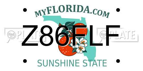 Z86FLF Florida License Plate