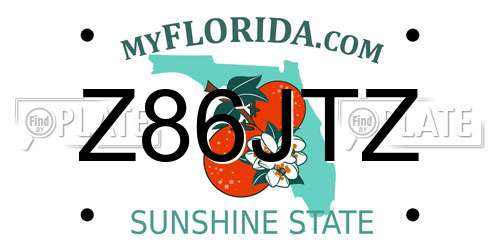 Z86JTZ Florida License Plate