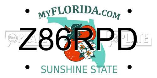 Z86RPD Florida License Plate