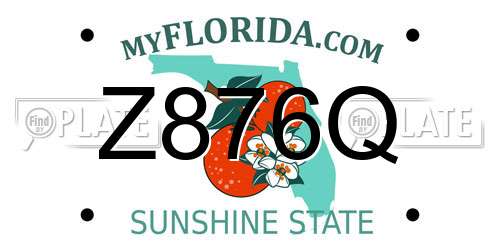 Z876Q Florida License Plate