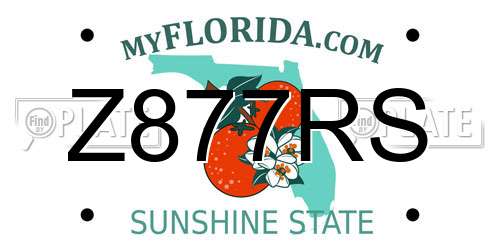 Z877RS Florida License Plate