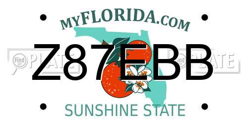 Z87EBB Florida License Plate