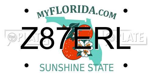 Z87ERL Florida License Plate