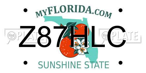 Z87HLC Florida License Plate