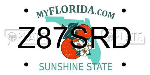 Z87SRD Florida License Plate