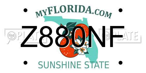 Z880NF Florida License Plate