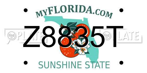 Z8835T Florida License Plate