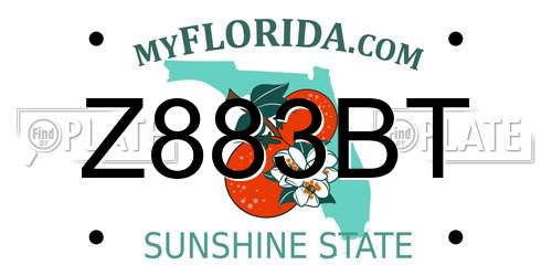 Z883BT Florida License Plate