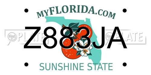 Z883JA Florida License Plate