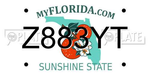 Z883YT Florida License Plate