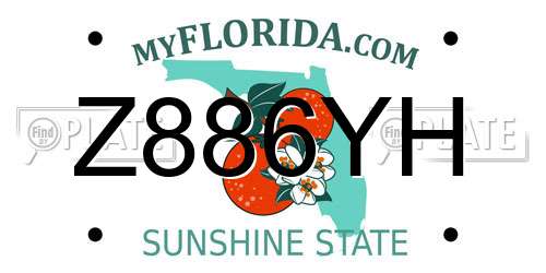 Z886YH Florida License Plate