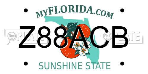 Z88ACB Florida License Plate