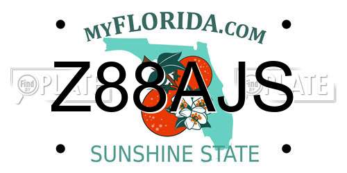 Z88AJS Florida License Plate