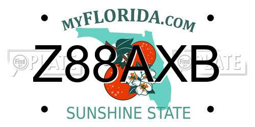Z88AXB Florida License Plate