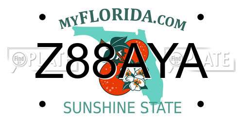 Z88AYA Florida License Plate