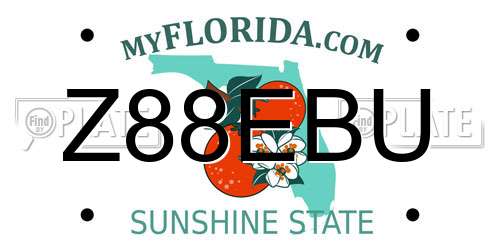 Z88EBU Florida License Plate