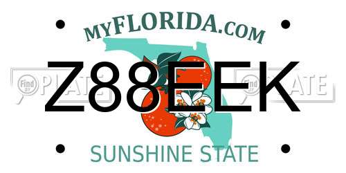 Z88EEK Florida License Plate
