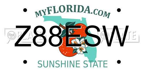 Z88ESW Florida License Plate