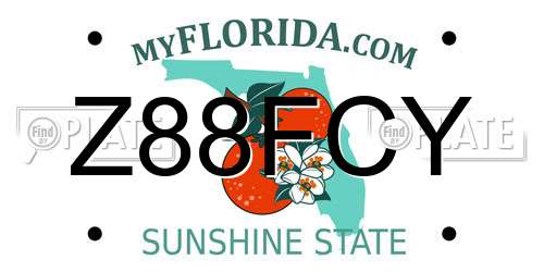 Z88FCY Florida License Plate