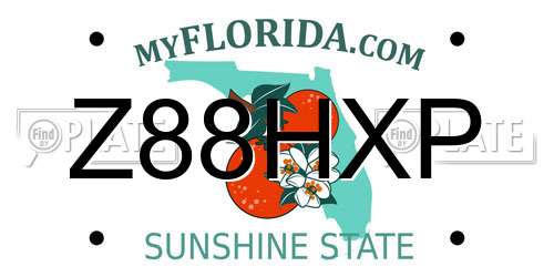 Z88HXP Florida License Plate