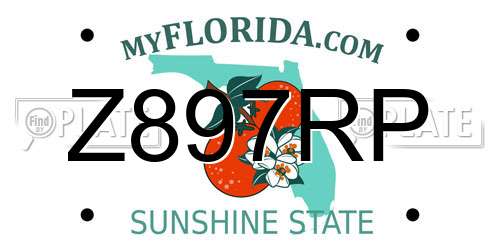 Z897RP Florida License Plate