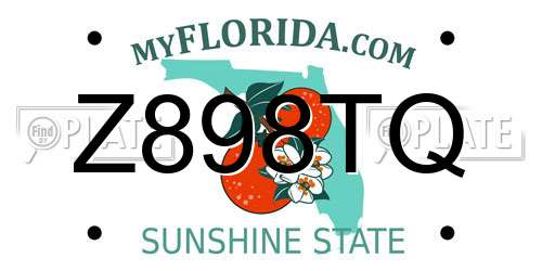 Z898TQ Florida License Plate