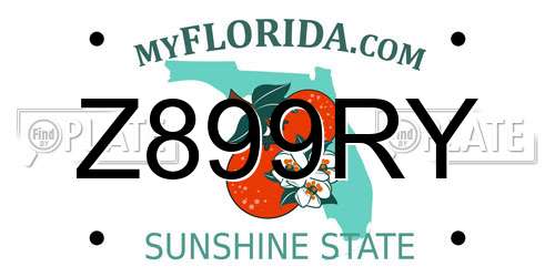 Z899RY Florida License Plate