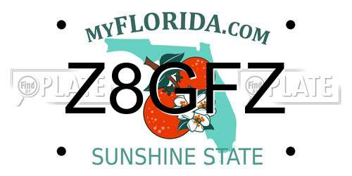 Z8GFZ Florida License Plate