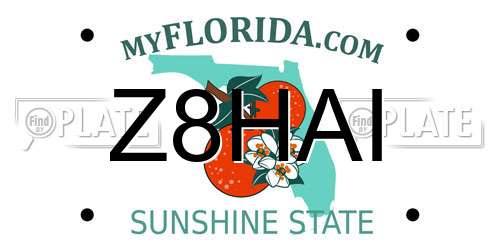 Z8HAI Florida License Plate
