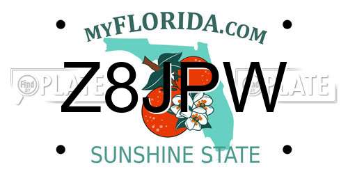 Z8JPW Florida License Plate