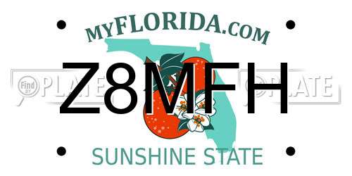 Z8MFH Florida License Plate
