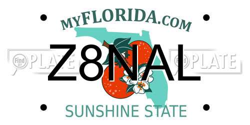 Z8NAL Florida License Plate