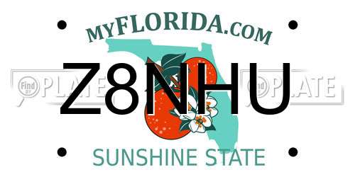 Z8NHU Florida License Plate