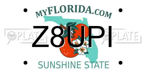Z8UPI Florida License Plate