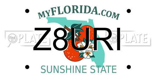 Z8URI Florida License Plate