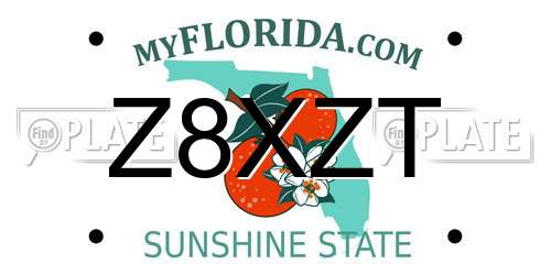 Z8XZT Florida License Plate