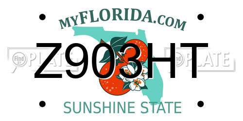 Z903HT Florida License Plate
