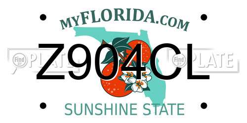Z904CL Florida License Plate