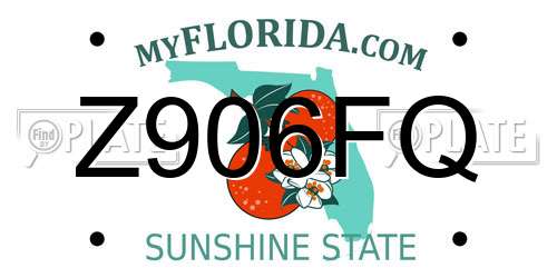 Z906FQ Florida License Plate