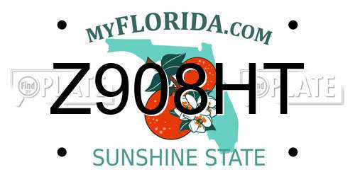 Z908HT Florida License Plate